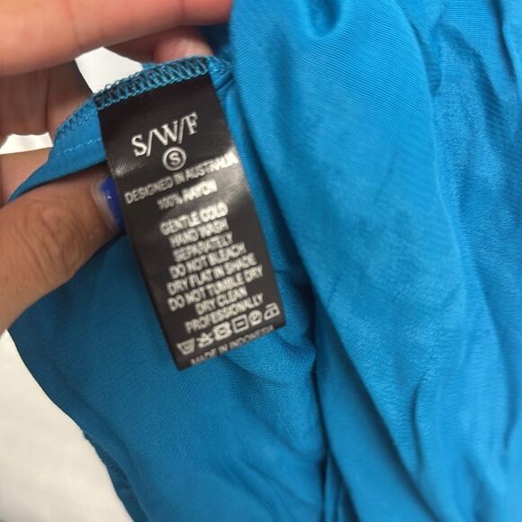 SWF Atrtisa Plunge Maxi Dress - Teal BRAND NEW Size Oversized Sleeve - Picture 7 of 8